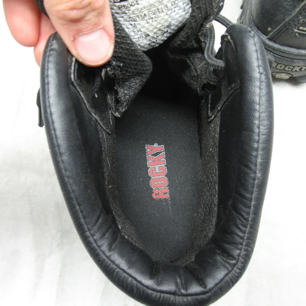 Rocky Mens 9M Boots‎ Black Leather Waterproof R6004 6